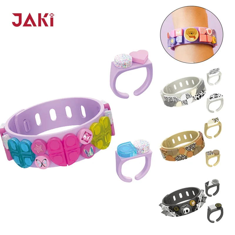 3pcs Creative DIY Dots Bricks Kids Bracelet Wristband Ring Silicone Adjustable Bracelet Building Blocks Educational Toys For Kid