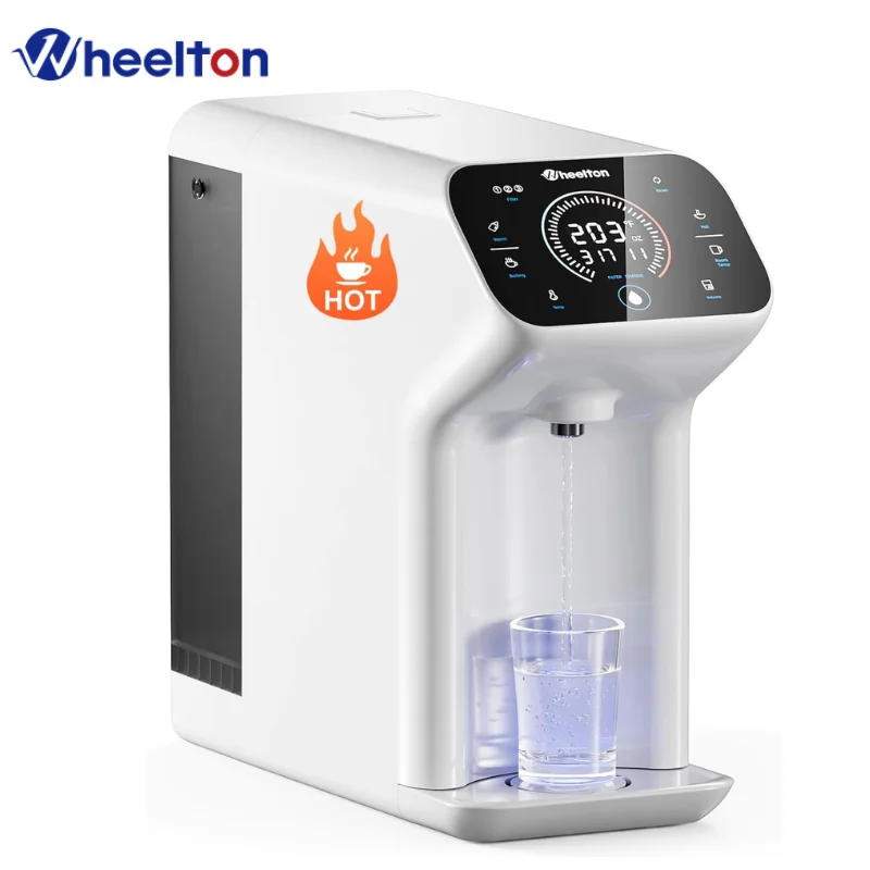 

8 Stage Reverse Osmosis Water Filter 110V Countertop Heating White RO Water Purifier TDS Monitor 100GPD Reduce PFAS for family