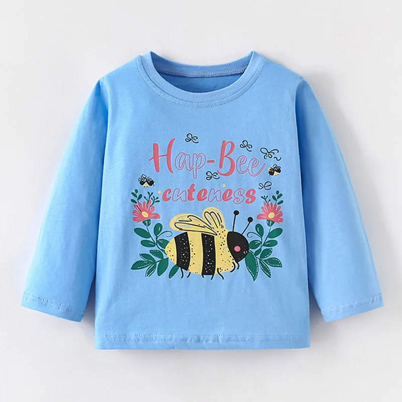 Brand Quality 100% Combed Cotton t-shirt 2024 Long Sleeve Children Babe Kids Girls Casual Blouse Tee Underwear Baby Girl Clothes