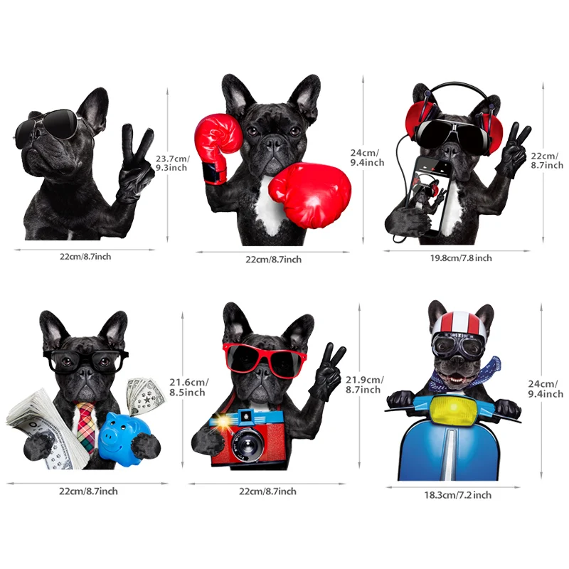 6pcs/set Animal Dog Iron On Heat Transfer Patches Printing Washable Patch Stickers For Clothes DIY Appliques A-level Badge