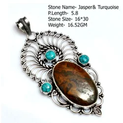 Genuine Jasper Turquoise Pendant