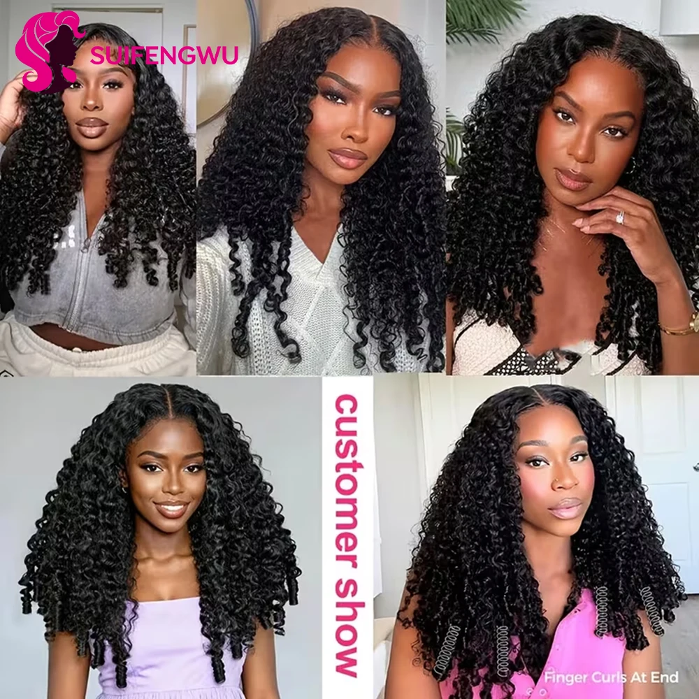 60g Burmese Curly Human Hair Extensions, Crochet Human Hair, Bohemian Pre-Curled Braids, Feathered Crochet Hair with Miracle Knots, Spiral Curly Hair for Braids, Deep Wave Crochet Human Hair.