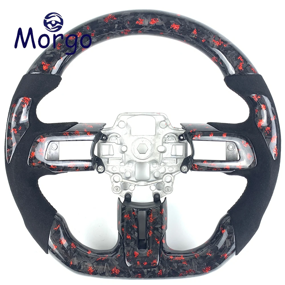 For Mustang Real Forged Carbon Fiber Steering Wheel For Ford Mustang 2018 2019 2020 2021 2022 2023 Car Steering Wheel Custom