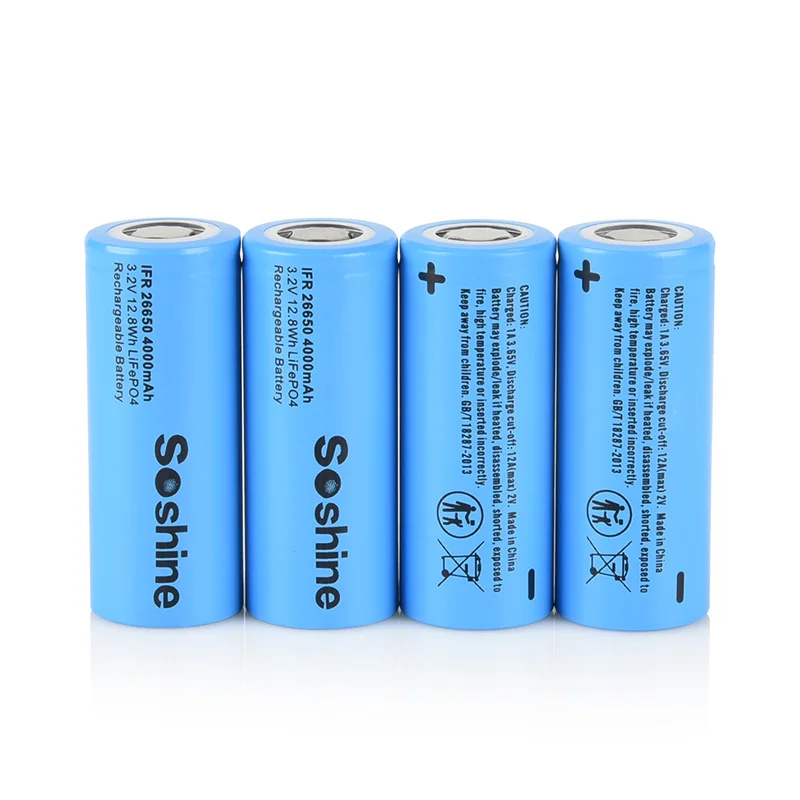 Soshine 26650 LiFePO4 Bateria 3,2 V 4000 mAh Akumulator 26650 4000 mAh Baterie LiFePO4 26650 3,2 V 4000 mAh Baterie