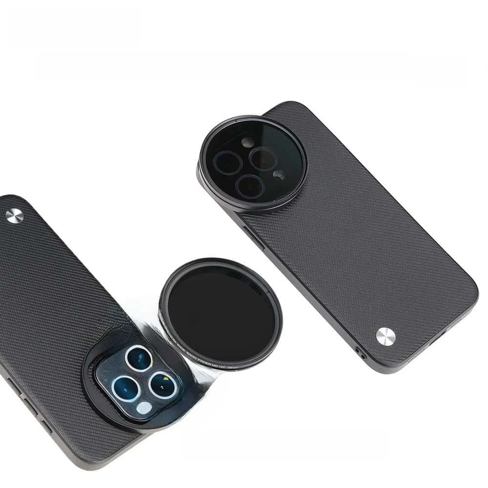 Etui na telefon FOTGA do Iphone 14 15 16 Pro Max Pierścień filtra interfejsu Etui ochronne z płytką filtra 58 mm TPU + klatka na telefon PC — zdjęcie produktu 7