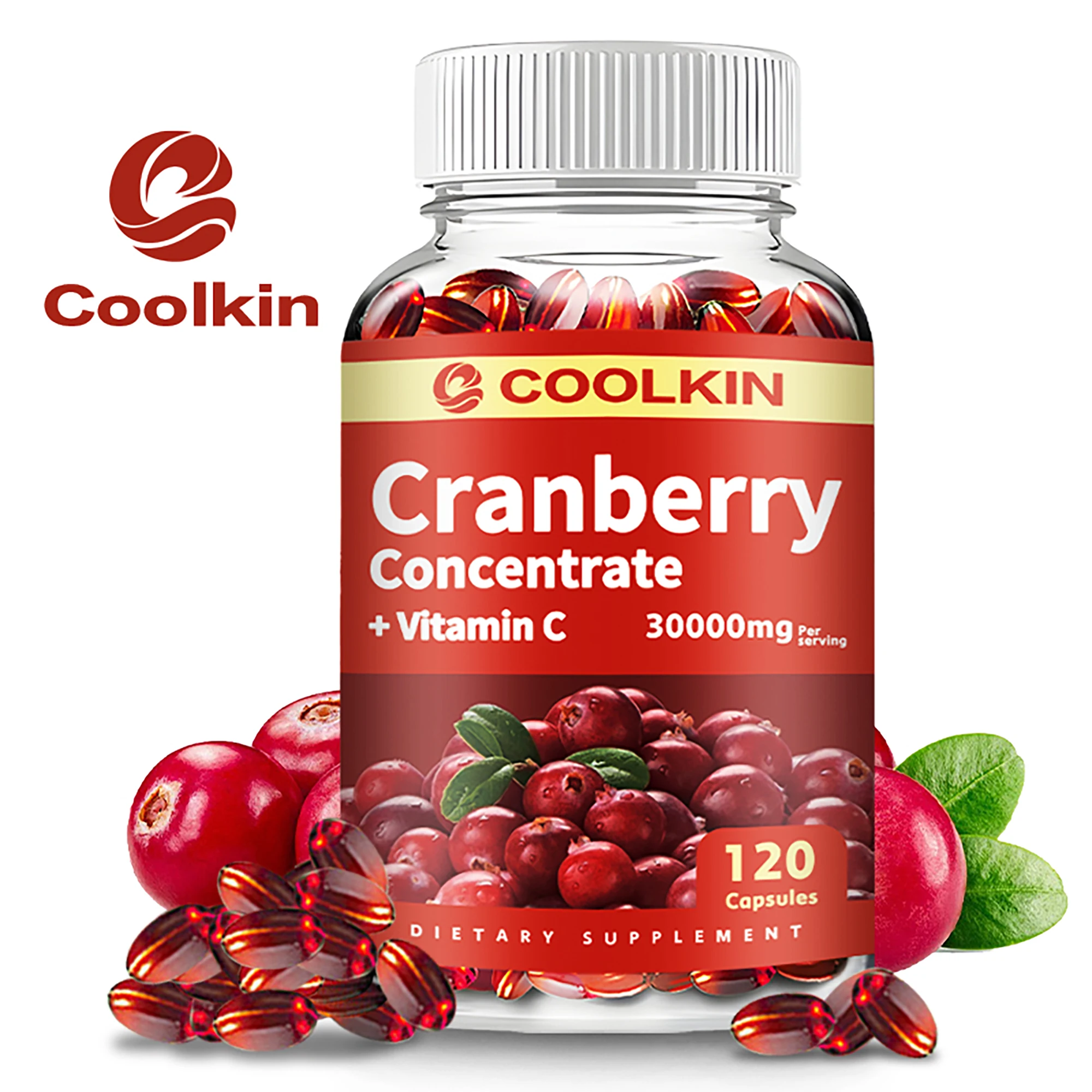 Cranberry - Supports Urinary System Health Bladder Health Potent Antioxidant Rich Vita C Capsule Supplement - 120 Capsules