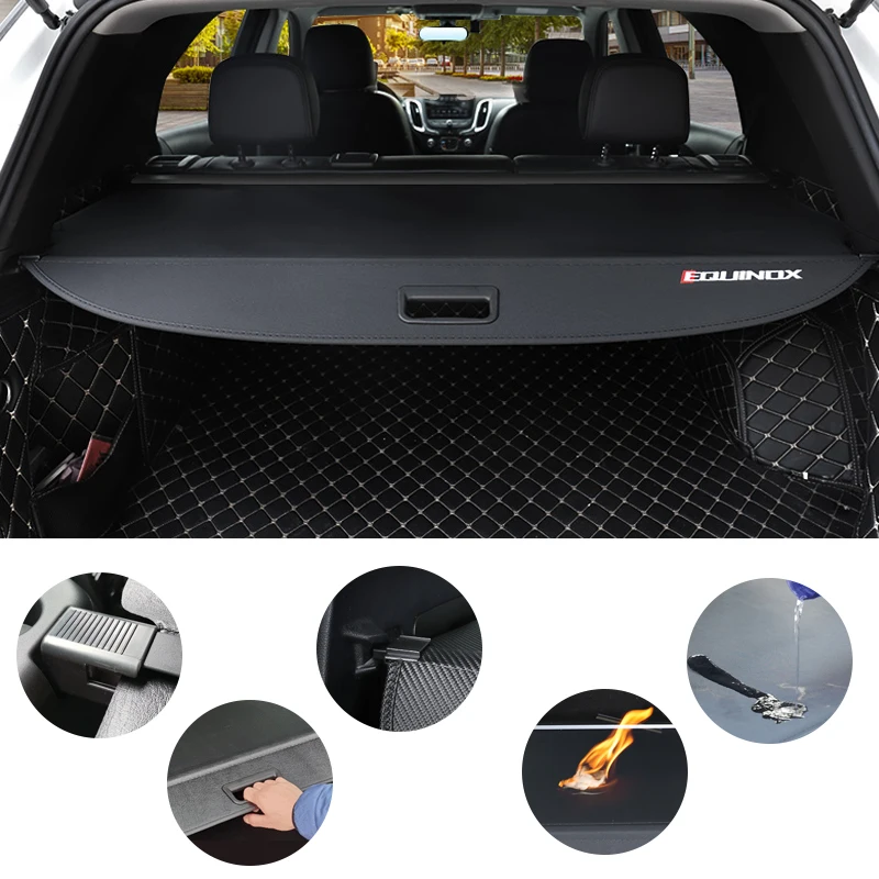 For Chevrolet Equinox Trunk Luggage Retractable Cargo Cover Waterproof Shield Privacy Sport Trunk Car Accessories 2017-2022