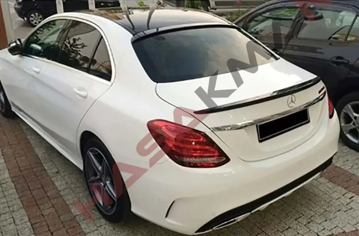 For Mercedes W205 Trunk Top Anatomical Spoiler Piano Black  2015 and Above Models C Series - Stylish Tuning Car Accessory Flaps