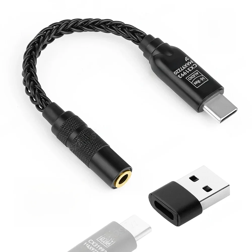 CX31993 MAX97220 Podwójny układ scalony typu C do 3,5 mm Wzmacniacz słuchawkowy DAC Dekoder audio HiFi IEM AMP Adapter do smartfona dla Androida — zdjęcie produktu 7