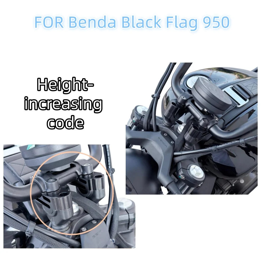 Motorcycle Retro Handlebar Riser For Benda Black Flag 950, Aluminum Alloy Drag Bar Mount