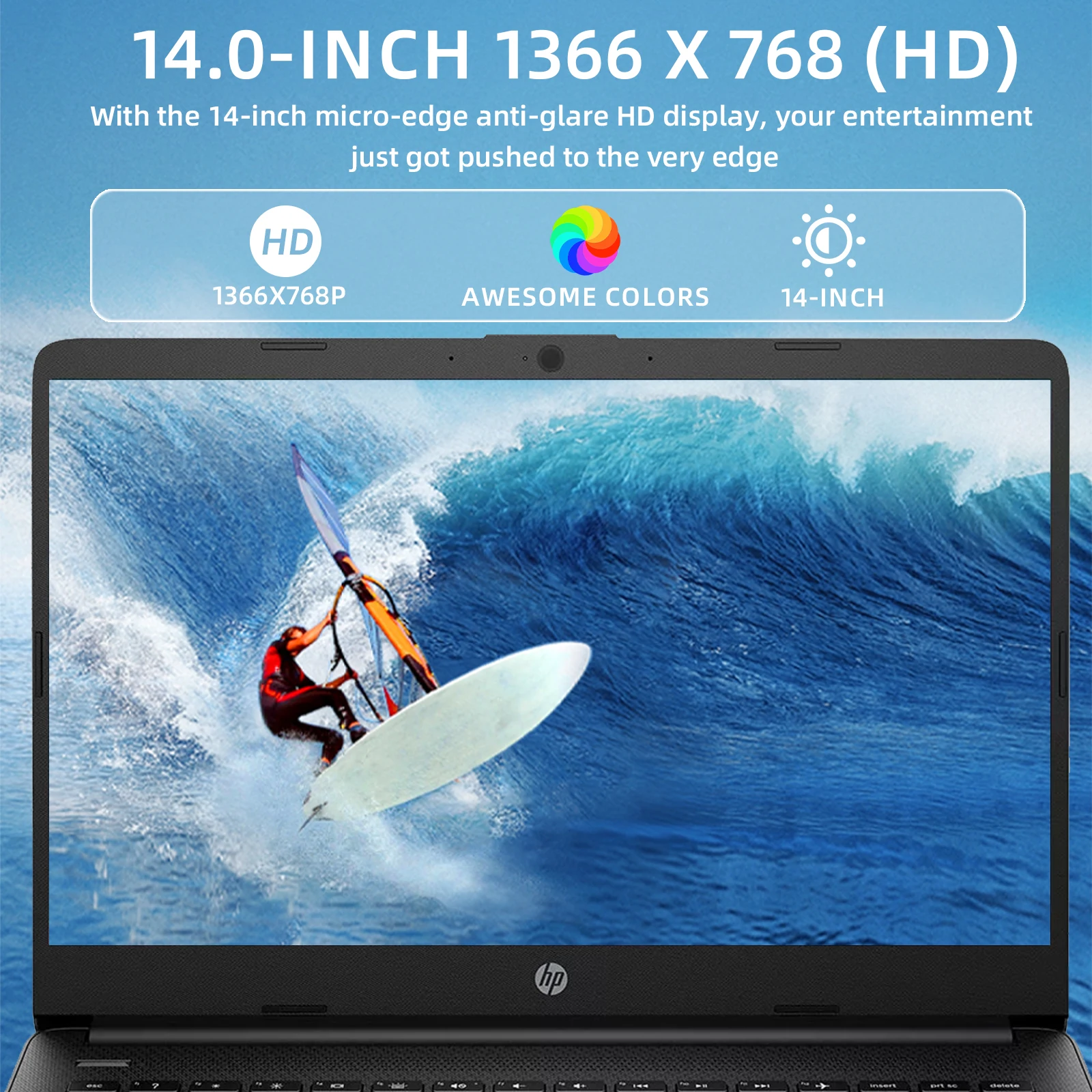 HP-14 "Laptop Business com Mouse Gaming, Intel Celeron N4120,16GB de RAM,384GB de Armazenamento, 128GB eMMC + 256GB Cartão SD, 1 Ano Office 365