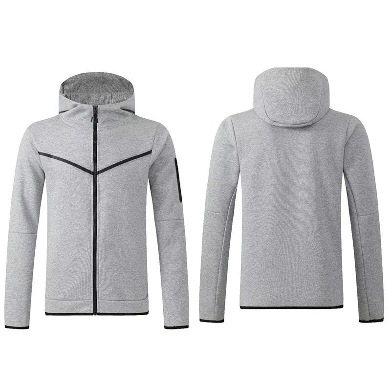 24-25 Men Sports Two Piece Outfit Full Zip Tracksuit Winter Longzip Hoodie Jacket Trouser Gym Running Jogging Set