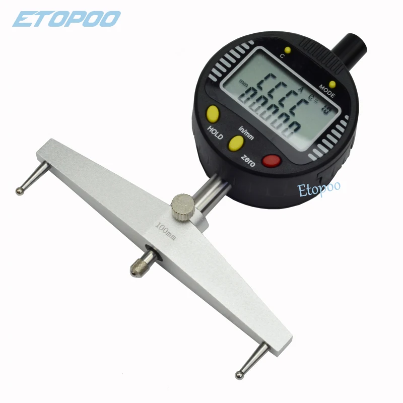 50.8MM High accuracy digital radius gauge digital radius indicator with 5 changeable measuring jaw Measurement Tool