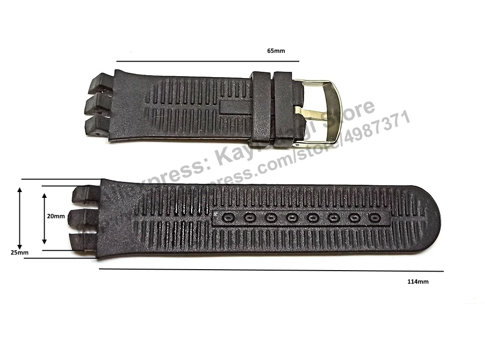 Swatch Irony New Big YTS400 , YTS401 , YTS402 , YTS403 , YTS409 , YTS713 , YTB400 20mm Black Silicone Rubber Watch Band Strap