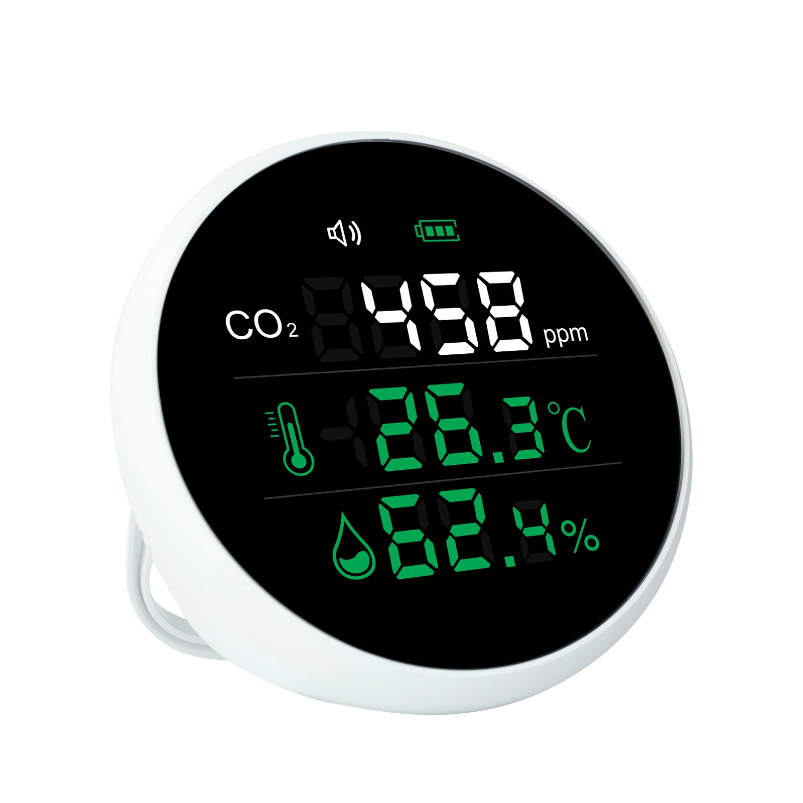 Digital Colored Large Screen Display CO2 Monitor Meter Carbon Dioxide Temperature Humidity NDIR Sensor Tabletop Wall Hanging