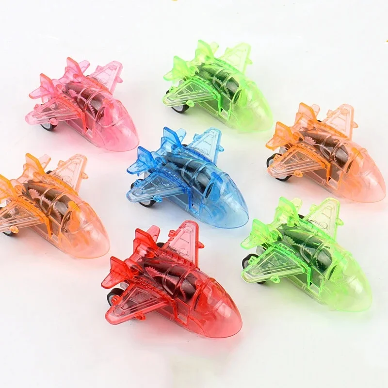 Mini Avion Transparent pour Enfant, Jouet à Dos Côtelé, Avion de html à Inertie, Cadeaux, 10 Pièces