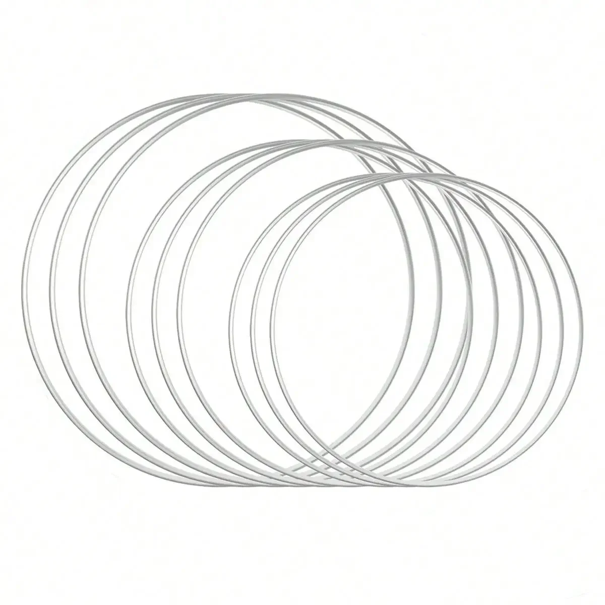 1 st/5 stks/10 stks 2 Maten Krans Zilverkleurige Hoepel Ringen Voor DIY Bloemen Bruiloft Decoraties, Dream CatcherEn Muur Opknoping Ambachten - afbeelding 2