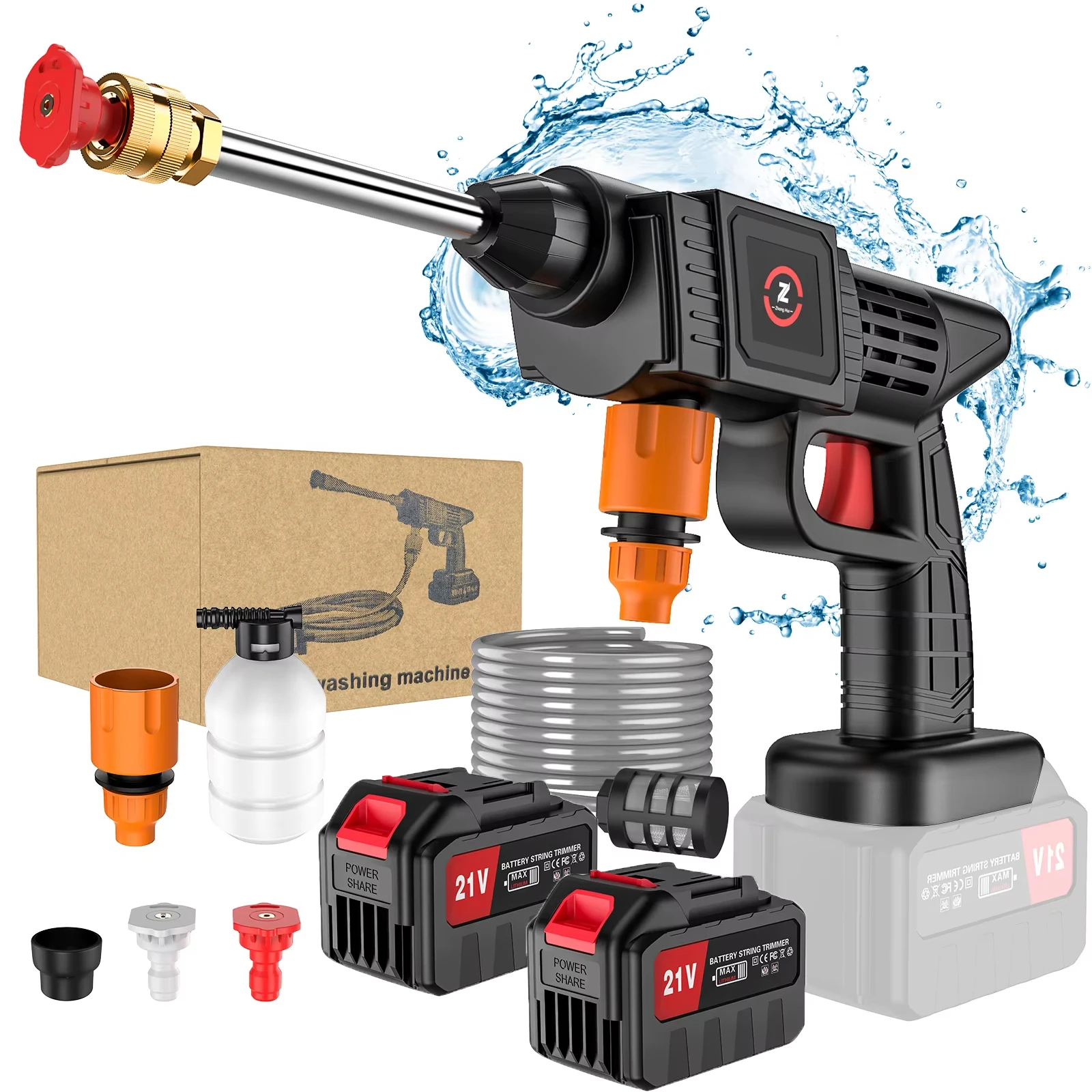 Snoerloze Hogedrukreiniger Waterpistool Max 70bar 30000Mah Schuim Spray Generator Auto Wasmachine Voor Thuis Auto Schoonmaak Gereedschap