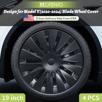 4PCS Design for TESLA Model Y 2020-2024 Vehicle Full Coverage Blade Wheel Cover Cap 19 Inches Hubcaps Automobile Accessories