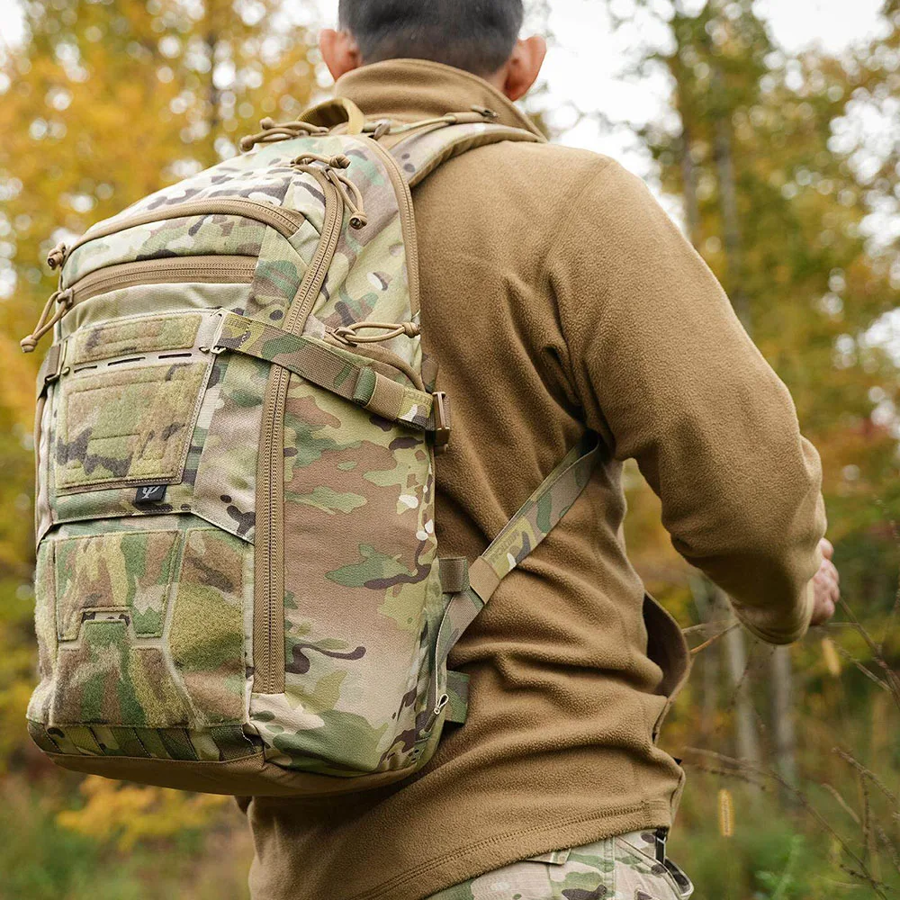 19.8L Tactical Molle Survival Pack with Multiple Compartments Lightweight Water Reservoir Bag EDC Gear Bag for Hiking Hunting