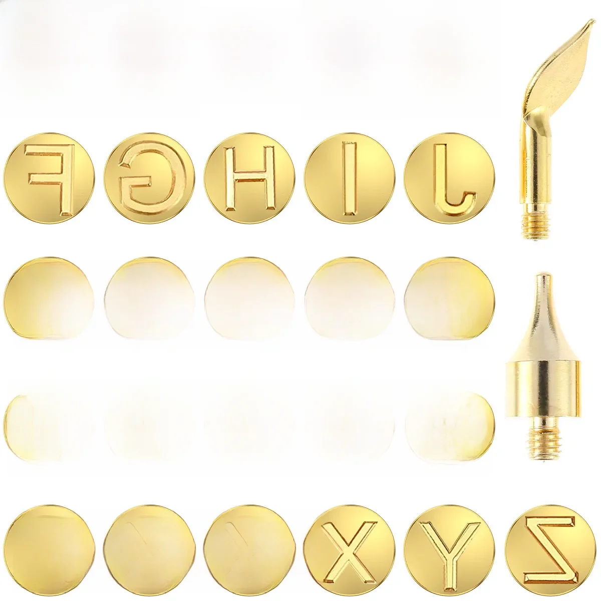 Pointe de combustion du bois, lettres en cuivre, outil de combustion du bois, modèle Alphabet, outil de marquage et de personnalisation, 28 pièces