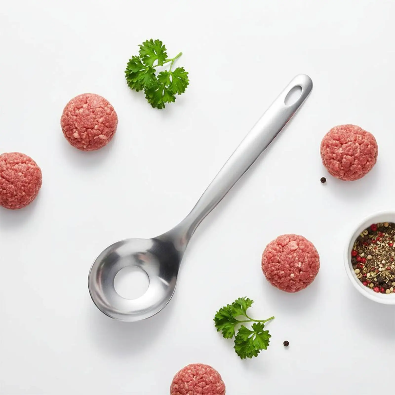 Stainless Steel Meatball Scooper Uniform Shaping Meatball Maker Spoon Easy to Clean Fish Ball Press Spoon