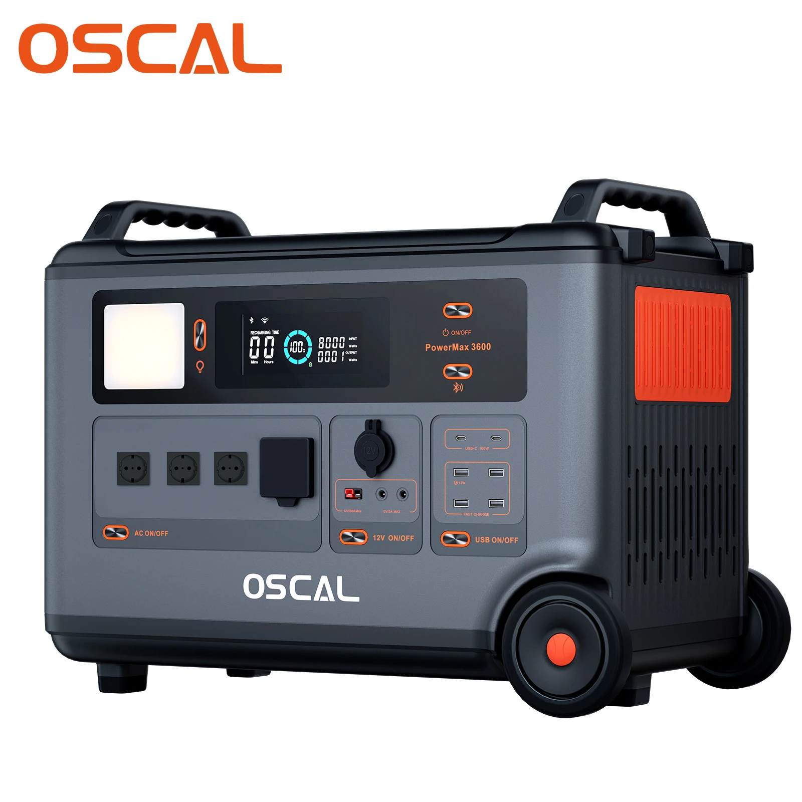 Oscal Power Station 3600W Surge 6000W Solar Generator 3600Wh LiFePO4 Battery With Smart APP Control 14 Versatile Outlets