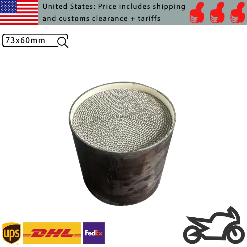 73x60mm 200 CPSI Schalldämpfer Motorrad-Katalysator EURO3 4 5 6 mit Metallbeschichtung