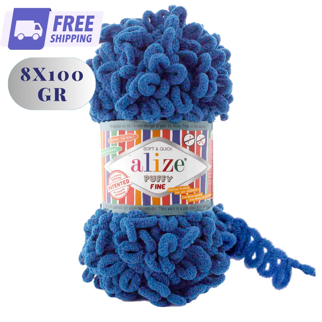 

Alize Puffy Fine Plush Velvet Yarn for Hand Knitting Amigurumi DIY Baby Knitwear Scarf Blanket Sweater Beanie Ornaments Home Tex