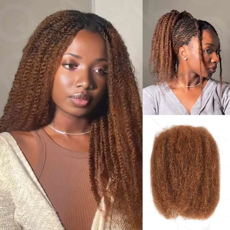 Afro Kinky Bulk Mixed  Color Virgin Remy Human Hair  for Braiding Dreadlock  No Attachment Best Sale Top Quality