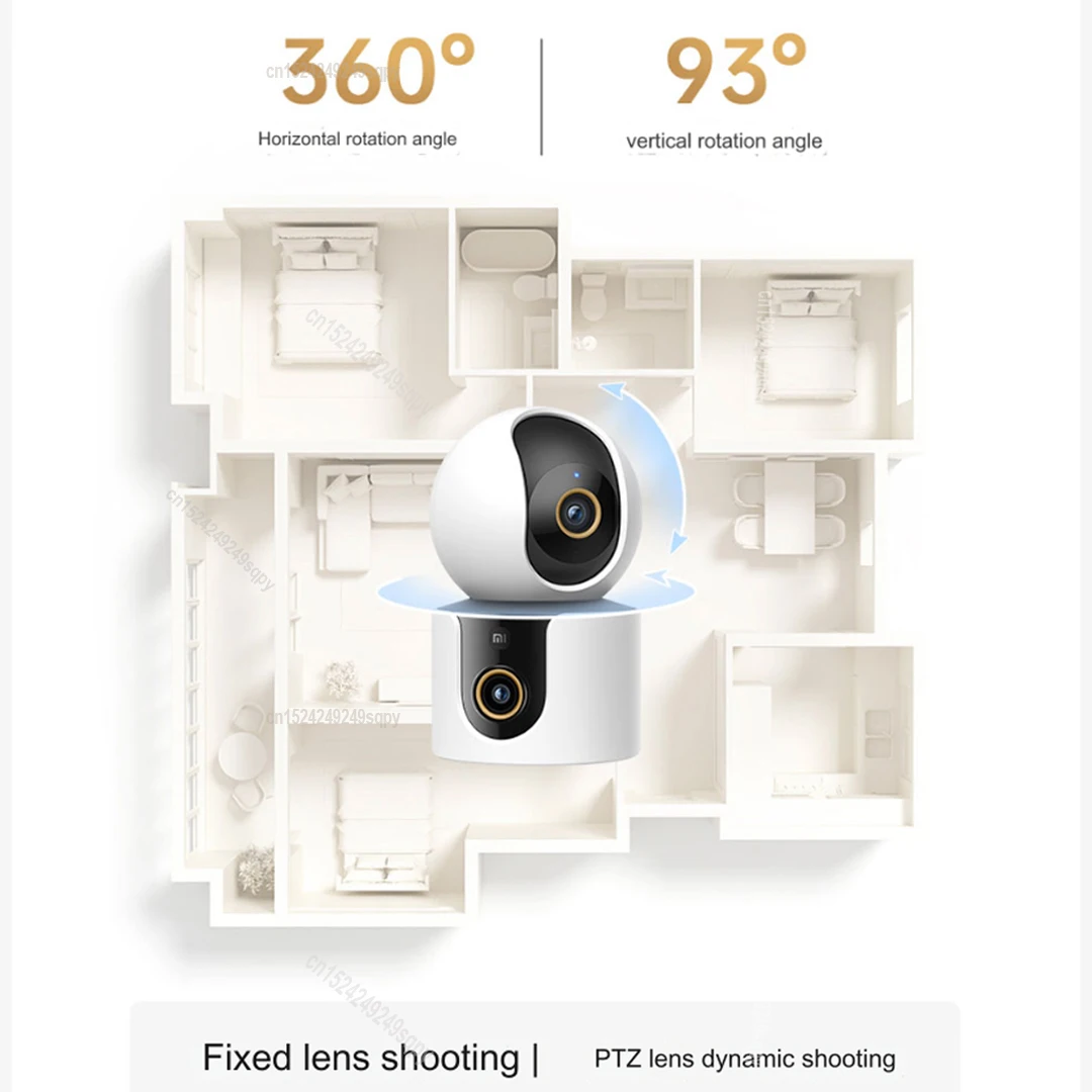 Xiaomi-cámara inteligente C500, dispositivo de seguridad con doble lente, detección de llanto de bebé, reconocimiento facial, PTZ, visión nocturna a todo Color de 360 °, novedad