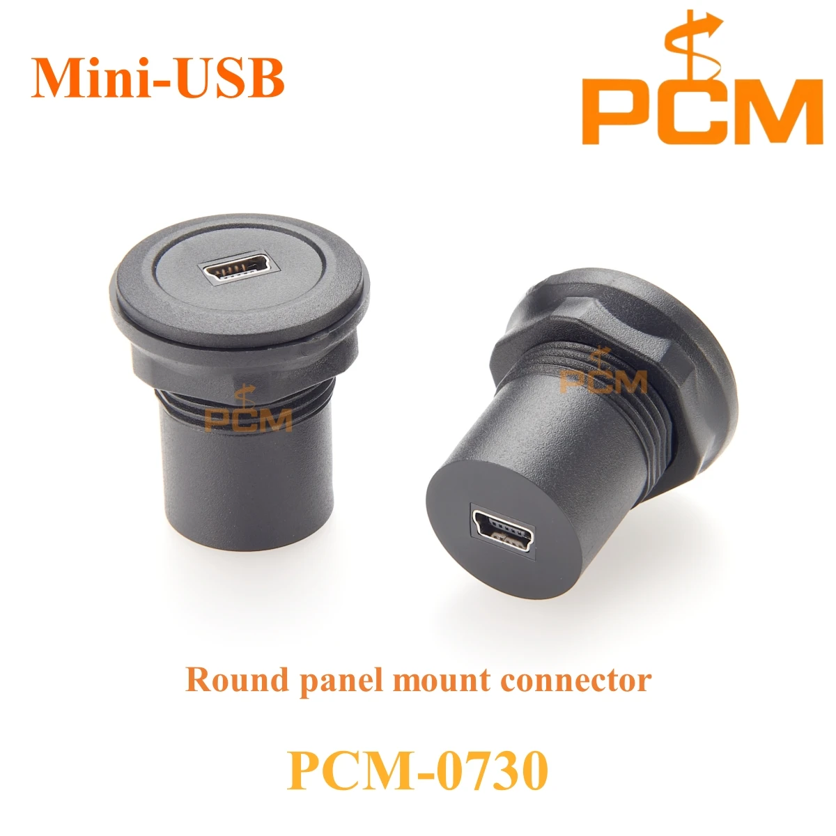 480Mbps USB 2.0 Mini-USB flush mount feedthrough connector compatible with Murr MSDD PASS-THROUGH adapter