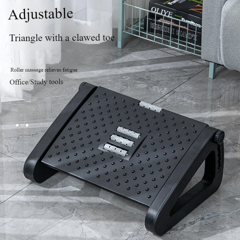 

Ergonomic under Desk Footrest Massage Rollers Leg Rest Pain Relief Non-Slip Foot Stool Home Office Work Study Posture Correction