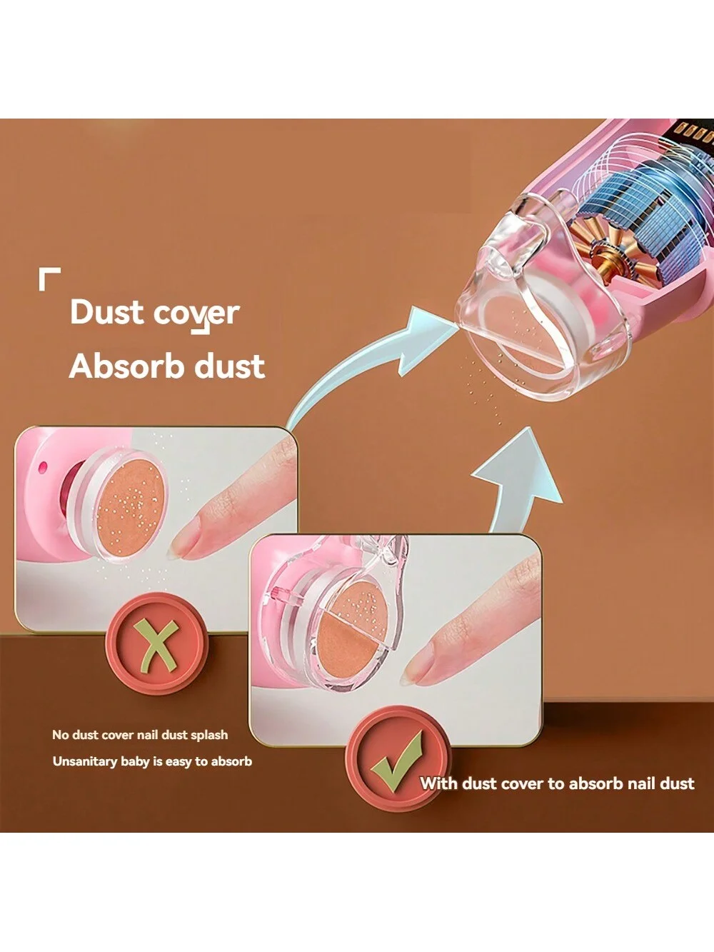 1 Stück Baby-Nagelschleifer, elektrisch, wiederaufladbar, leise, sicher für Neugeborene und Kleinkinder