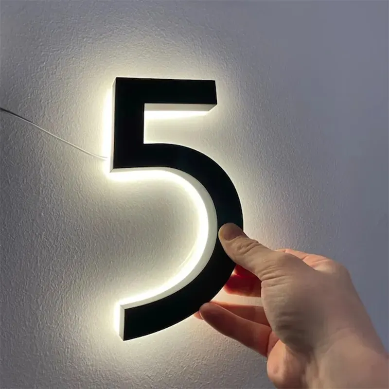 Outdoor LED House Number Lighting Letters Backlit Logo Sign Custom Led Signage Decorative Letters Illuminated Advertising Signs