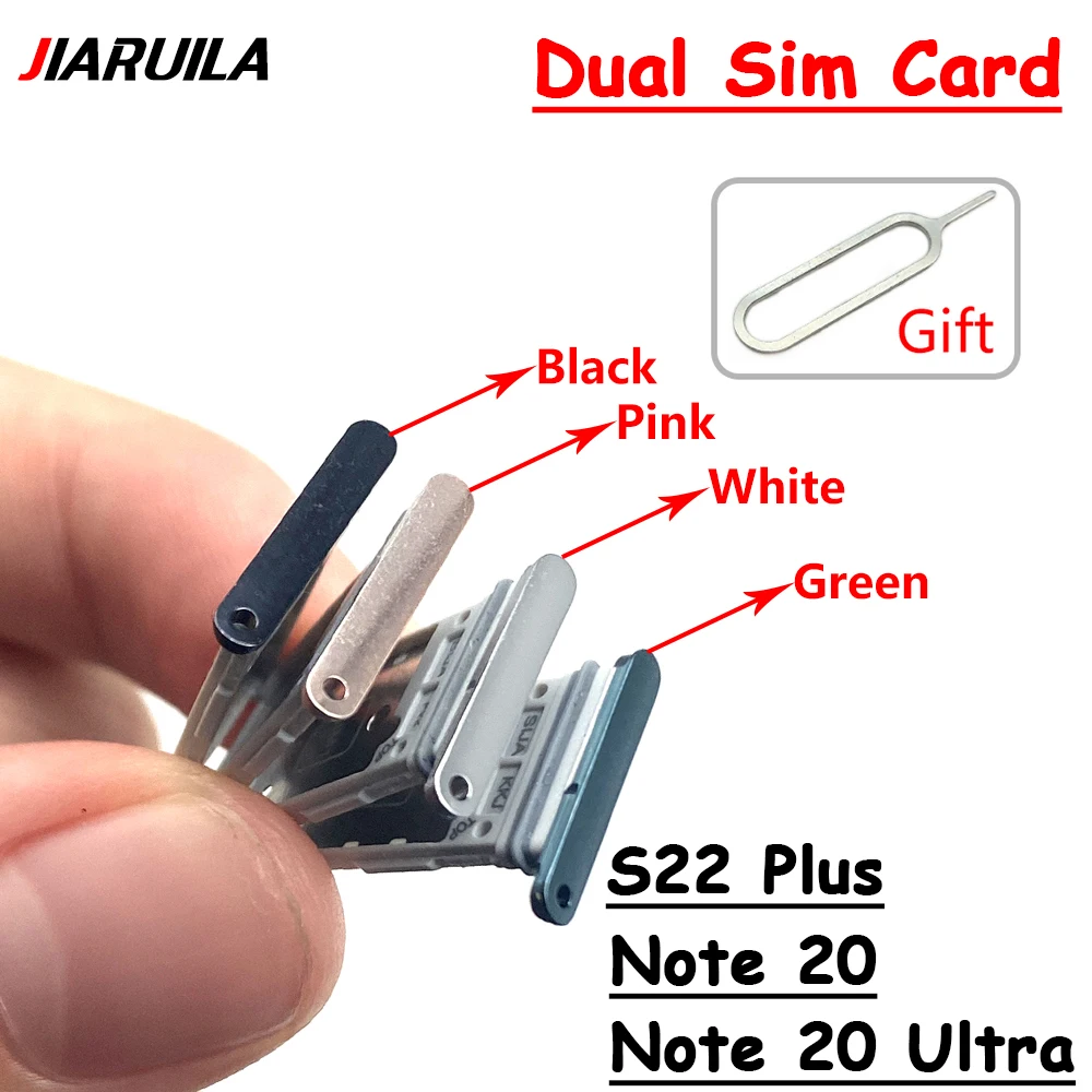 Sim Card Tray For Samsung Note 20 Ultra / S22 Plus Dual Micro SIM Card Slot Tray Holder SD Card Reader Parts