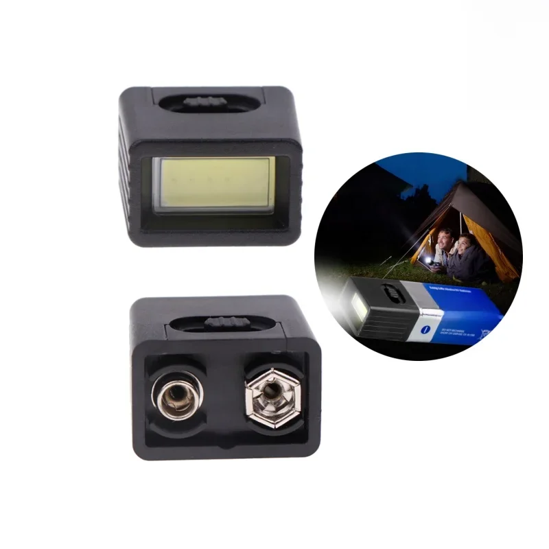 Mini lampe de poche à clé LED, éclairage extérieur, lampe de travail, batterie non incluse, 9V, 6F22, COB