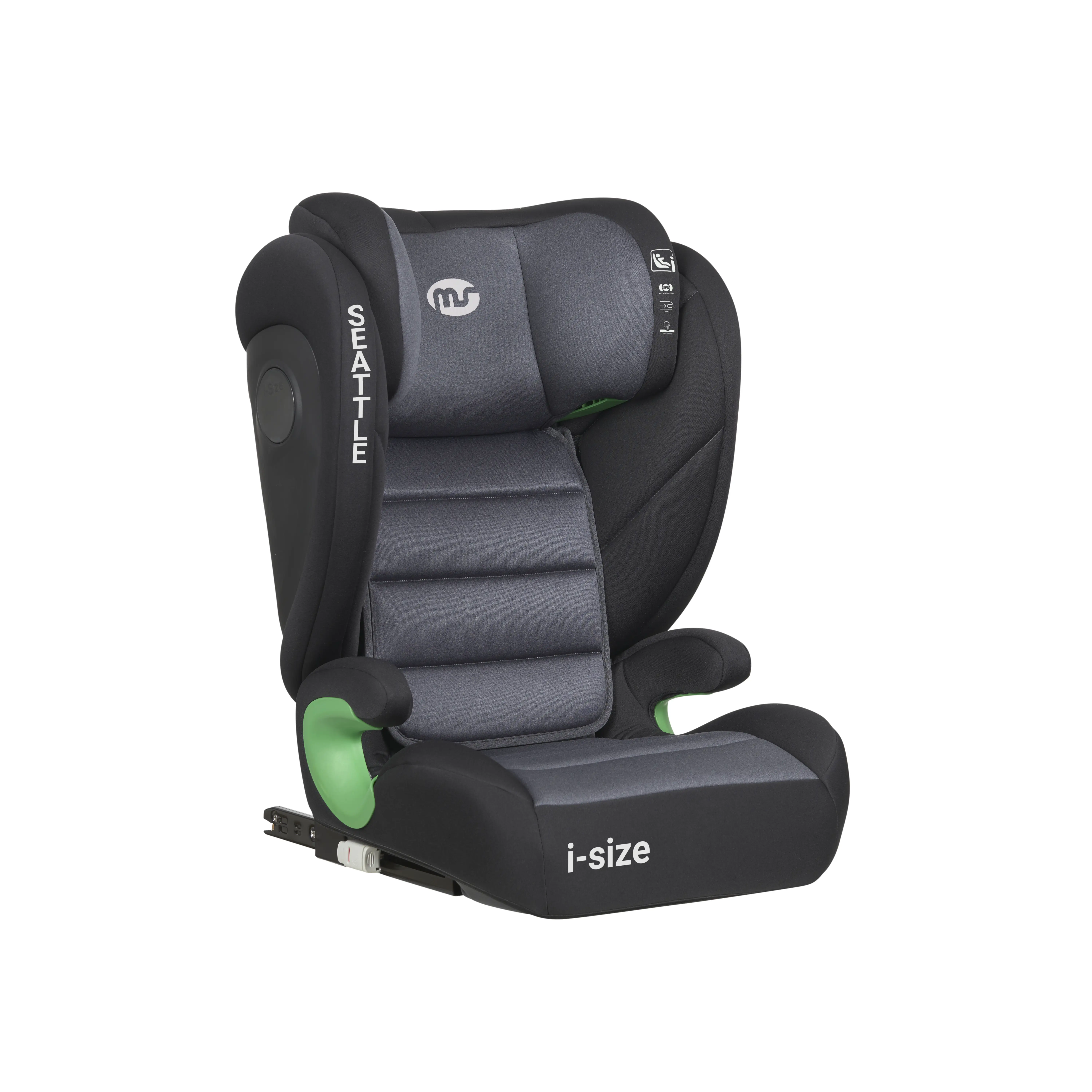 Isize Seattle Car chair 2/3 group Isofix - Sps Plus - 10 head positions-100 to 150cm height-Convertible to lift, dark gray