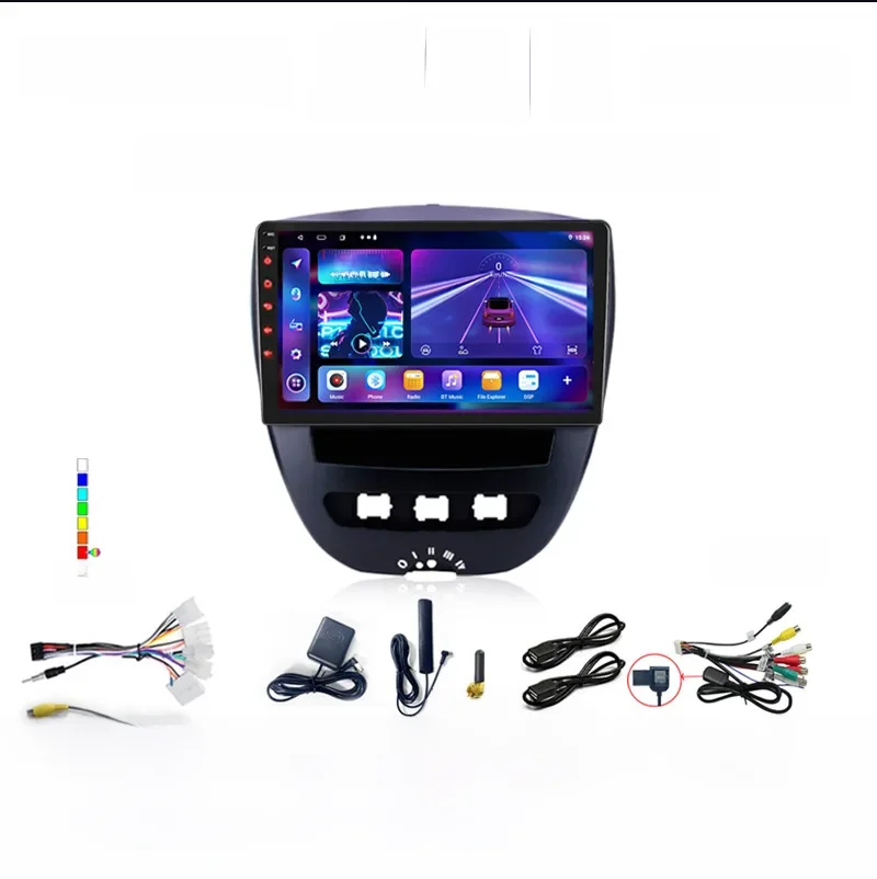 Android 13 2 Din Auto Multimedia Speler Voor Peugeot 107 Toyota Aygo Citroen C1 2005-2014 Head Unit Stereo GPS navigatie BT WIFI - afbeelding 2