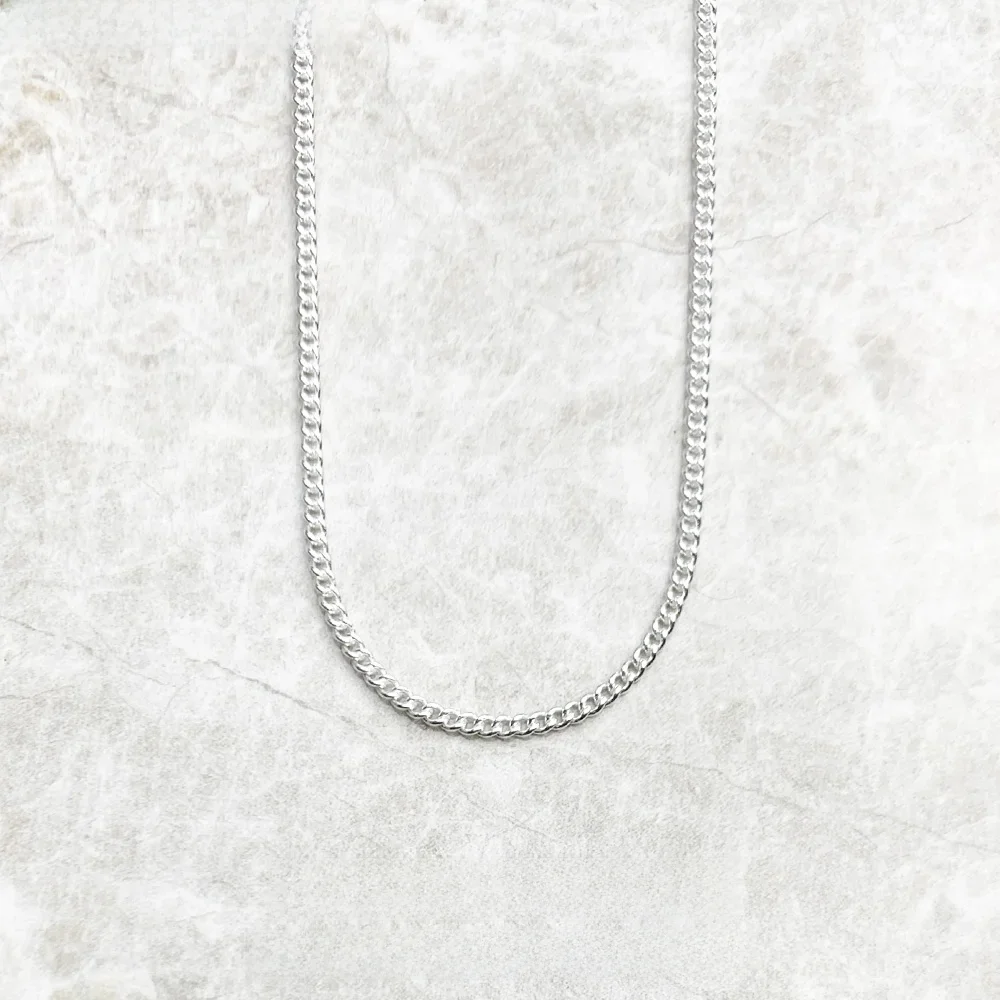 2mm boczny łańcuszek z ogniwami naszyjnik Brand New Glam moda biżuteria europa 925 srebro Bijoux prezent dla kobiet mężczyzn — zdjęcie 2