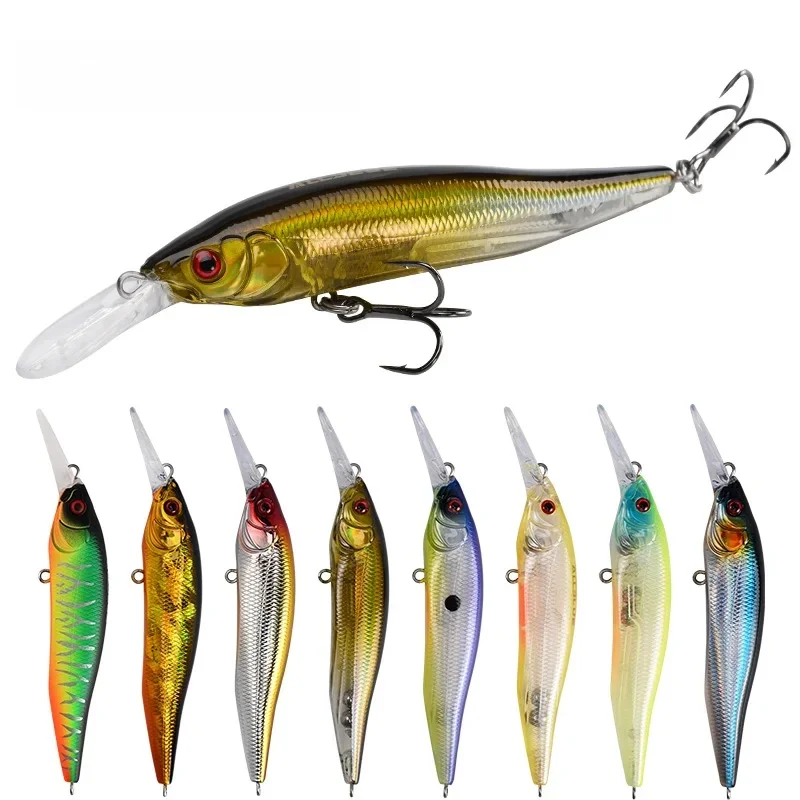 ALLBLUE X-NANAHAN+1 Deep Diving Minnow Angelköder, 75 mm, 7 g Tiefe, 0–2 m, magnetisch, langsam schwimmend, Wobbler, Bass, Hecht, künstlicher Köder