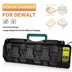 DCB104 Li-ion Battery Charger 4-Port Charging Current for Dewalt 10.8V 12V 14.4V 18V 20V 60V lithium battery DCB127 DCB105