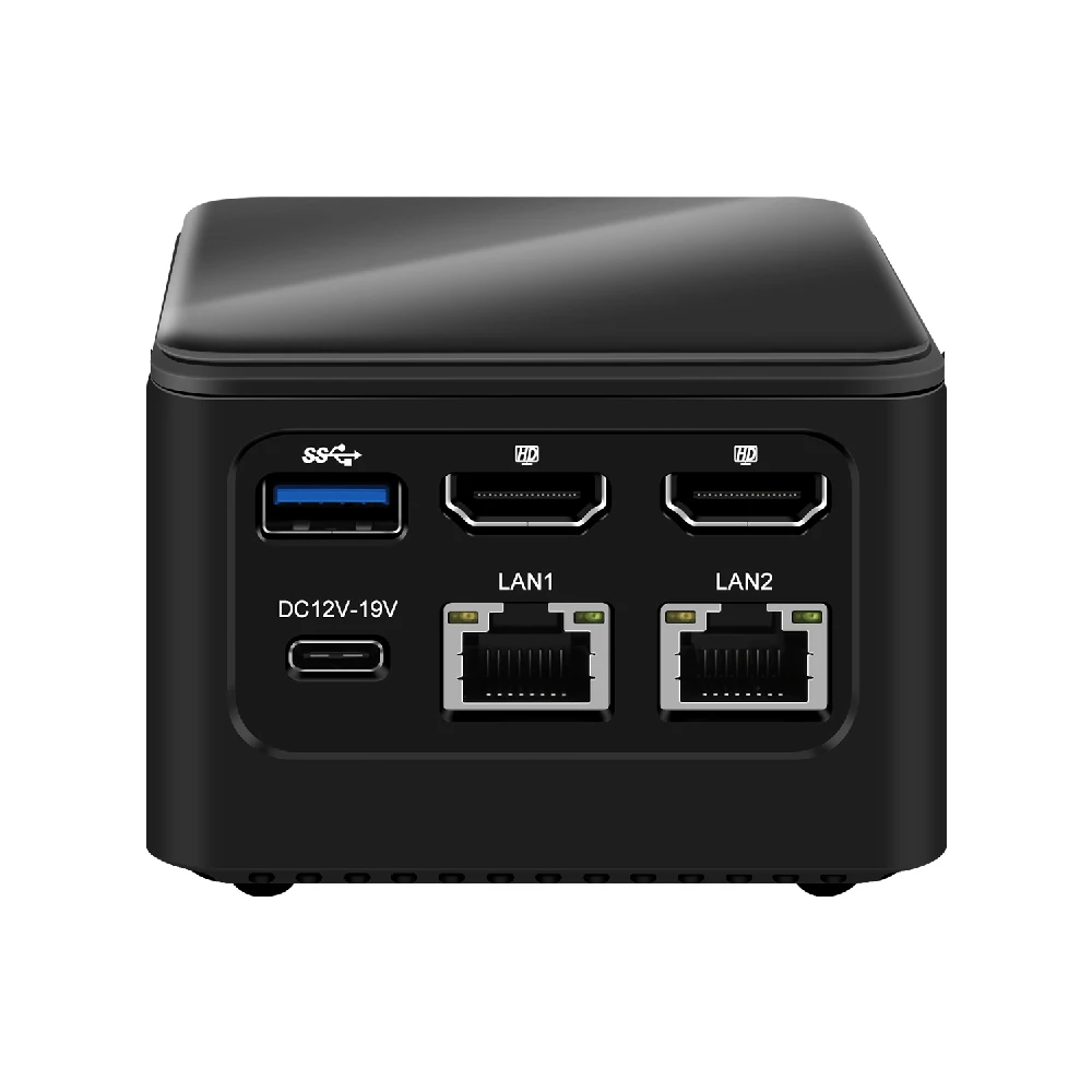 HUNSN Mini PC, HTPC, komputer stacjonarny, BJ02, Intel N100/N200/I3 N305, 2 x I226-V LAN, typ-C 12-19V, 2HDMI, 3 usb3.0, typ-C, TF