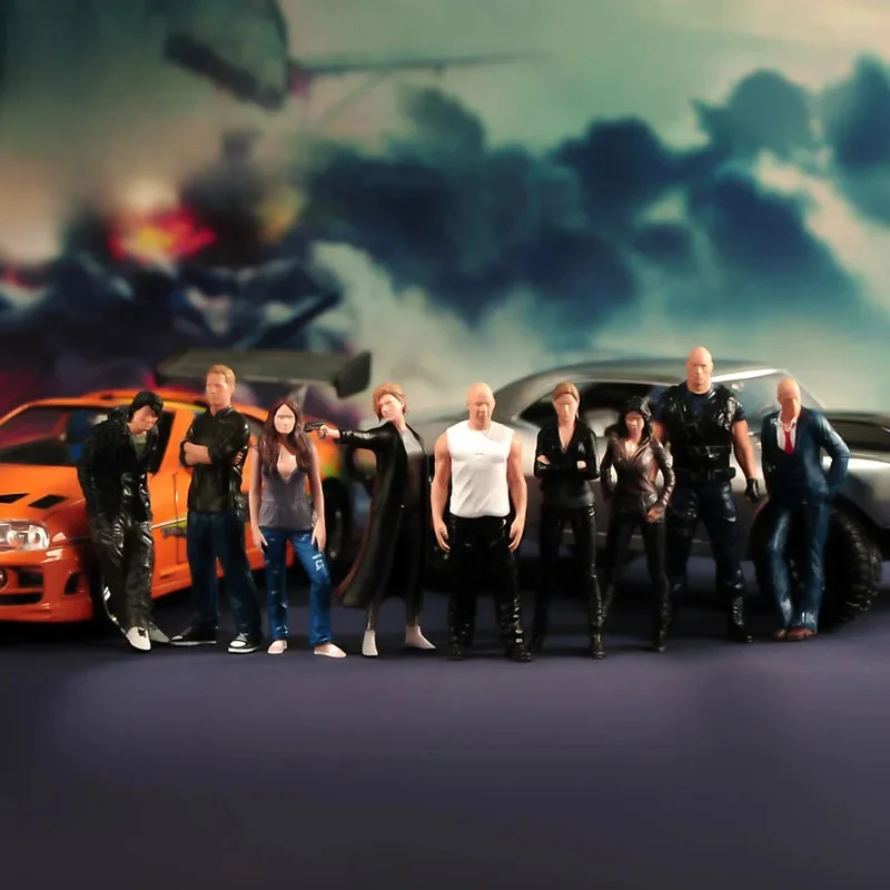 Miniature 1/87 1/64 1/43 1/24 1/18 conducteur de course Walker Jordana Brewster Figure personnages de film pour véhicule de voiture