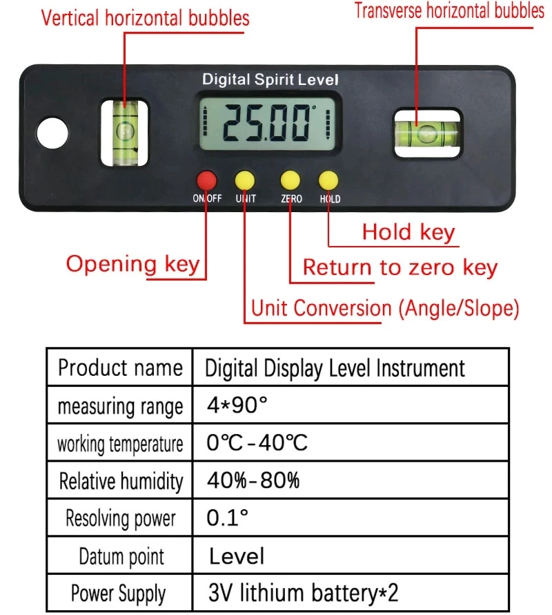 100/150/200mm Digital Protractor Inclinometer Level Box Waterproof Angle Finder Measure Bevel Box Goniometer Magnet Gauge Ruler