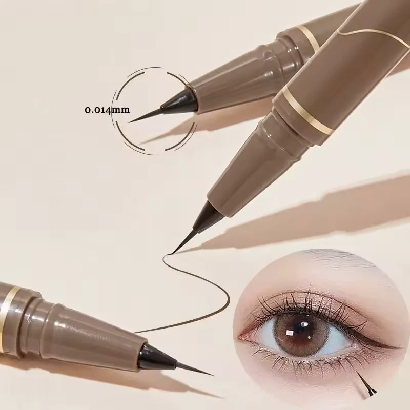 0.05mm 슬림 아이라이너는 부드럽고 내구성이 뛰어나고 슬림하며 속건성, 오래 지속되는 아이라이너, 4가지 컬러, 워터프루프, 번짐 없음