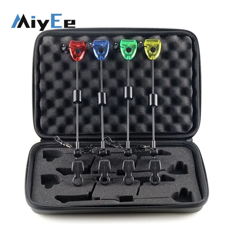 Set of 4pcs European Carp Swingers Bobbins Fishing Bite Alarm Swingers with Zippered Protective Case