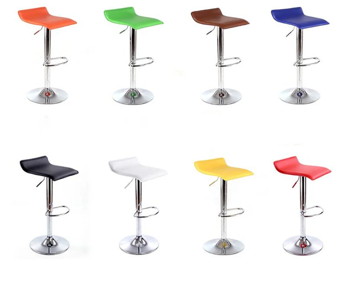 Silla giratoria de barra alta ajustable, asiento moderno nórdico, elevador de escritorio frontal con taburete alto, respaldo de moda, silla de Bar con patas de Metal de estilo nórdico, sillas de comedor de PVC