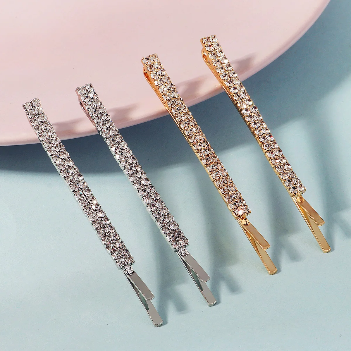 

Набор заколок для волос с цирконами, геометрические металлические зажимы, модные аксессуары для волос, заколка для челки, подарок для девочки