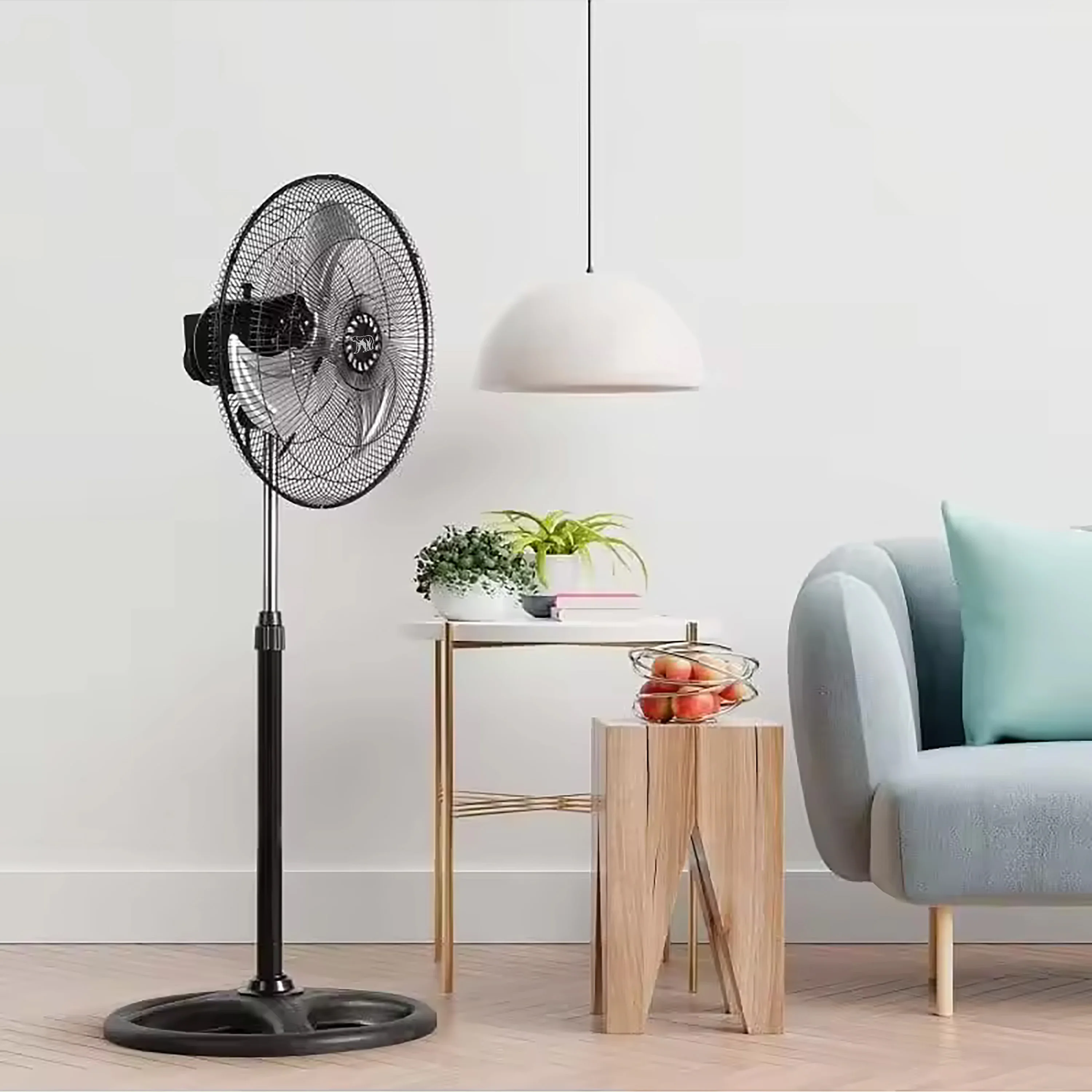 Set of 2 standing industrial fans 60W 80W 3 speeds 18 inch 3 blades swing BASE stand robust 100 to 130 cm high adjustable to taste oscillating 120 ° bear Spain